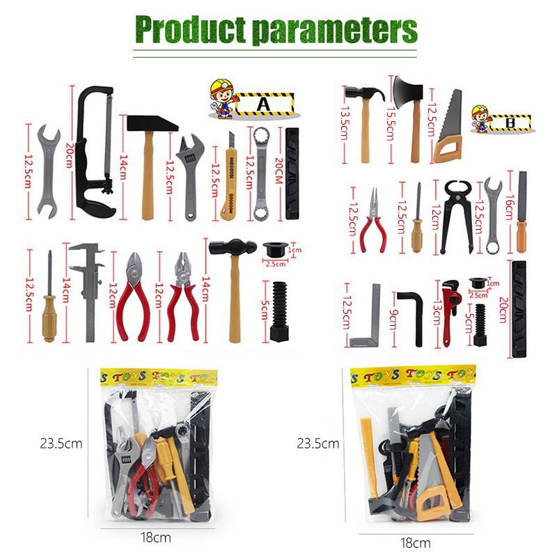 Bộ đồ chơi dụng cụ lắp ráp xe công trường HYG TOYS 28 món bằng nhựa cho bé