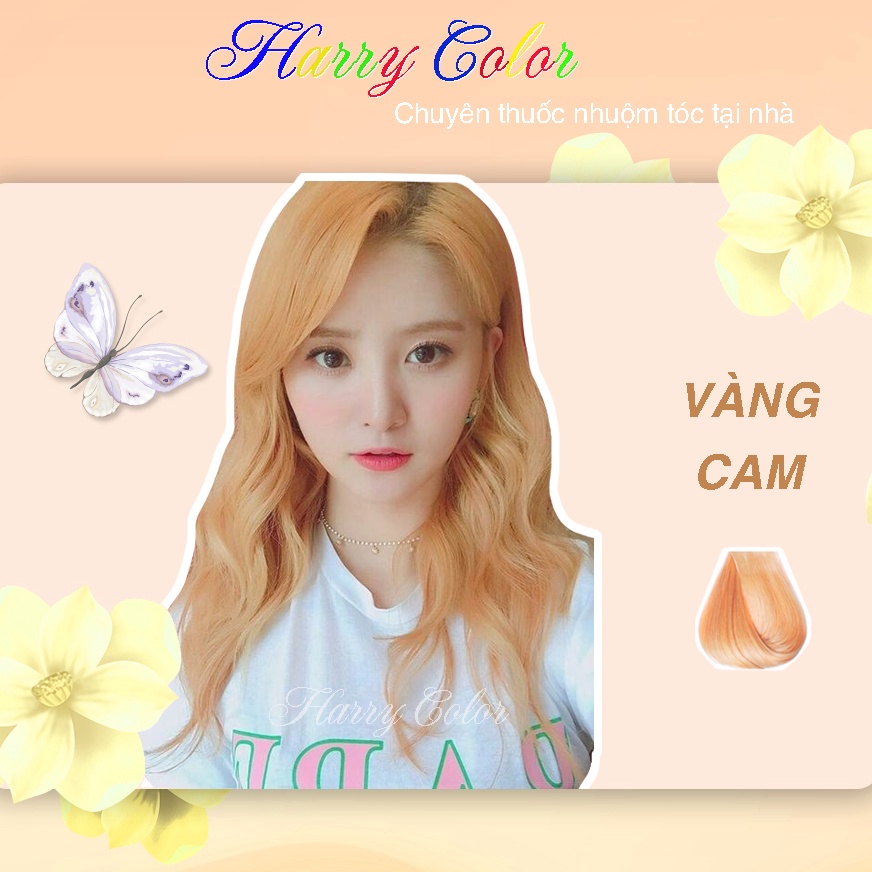 Thuốc nhuộm tóc 💕 FREESHIP >50K 💕 Nhuộm tóc màu Vàng cam - nhuộm tóc tại nhà + tặng kèm oxy trợ nhuộm