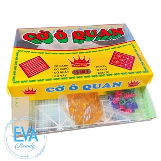 Bộ trò chơi cờ ô quan 5 in 1 at gồm cờ ô quan- cờ vây-cờ nhảy-cờ gánh - cờ caro hộp kiếng sp2296