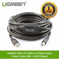 Cáp máy in USB 2.0 dài 10M Ugreen 10374 US122 (Có Chip sét) Cao Cấp Chính Hãng