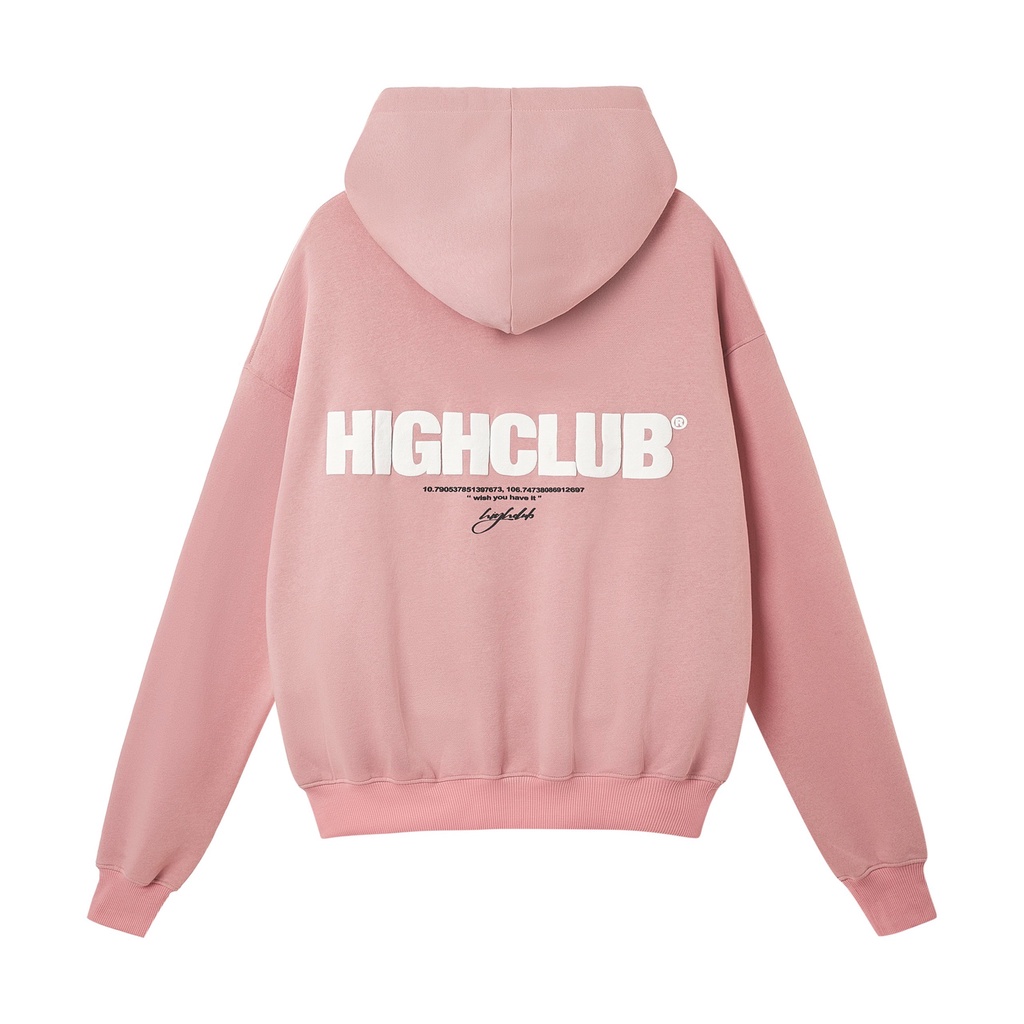 Áo Hoodie BASIC Mũ Trùm Đen/Hồng/Trắng/Xanh Dương Nỉ Cotton - HIGHCLUB Brand Chính Hãng