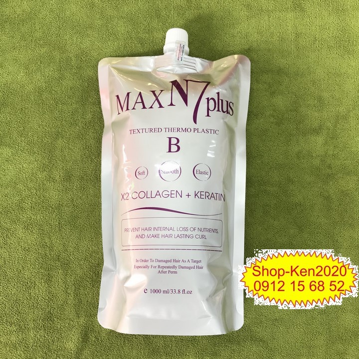 [Túi lẻ] Uốn duỗi ép tóc Max N7 Plus Collagen Keratin 1000ml A-B-C