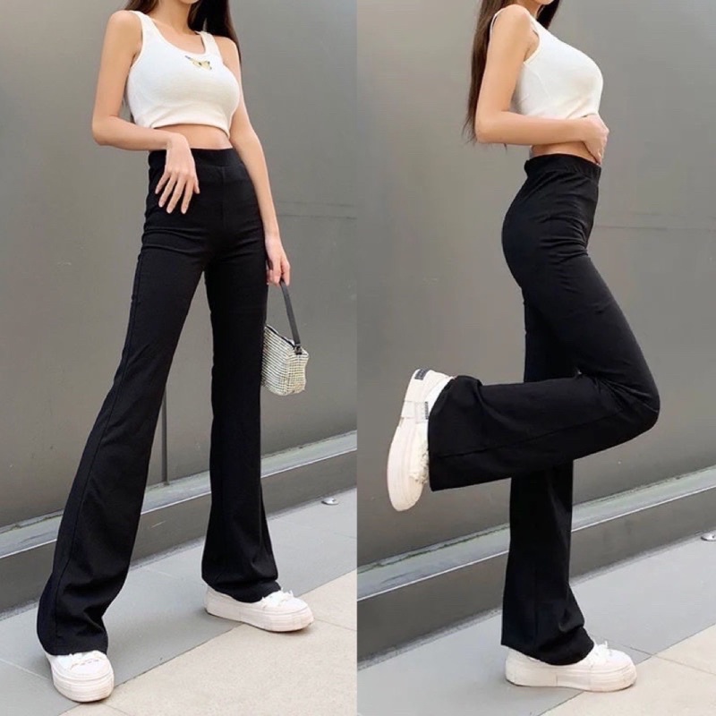 Quần legging ống loe dáng dài siêu tôn dáng