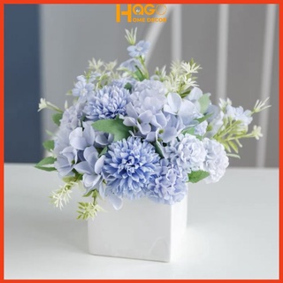 Lọ hoa để bàn cắm sẵn trang trí decor bàn trà, phòng khách, bàn làm việc, kệ tủ xinh xắn