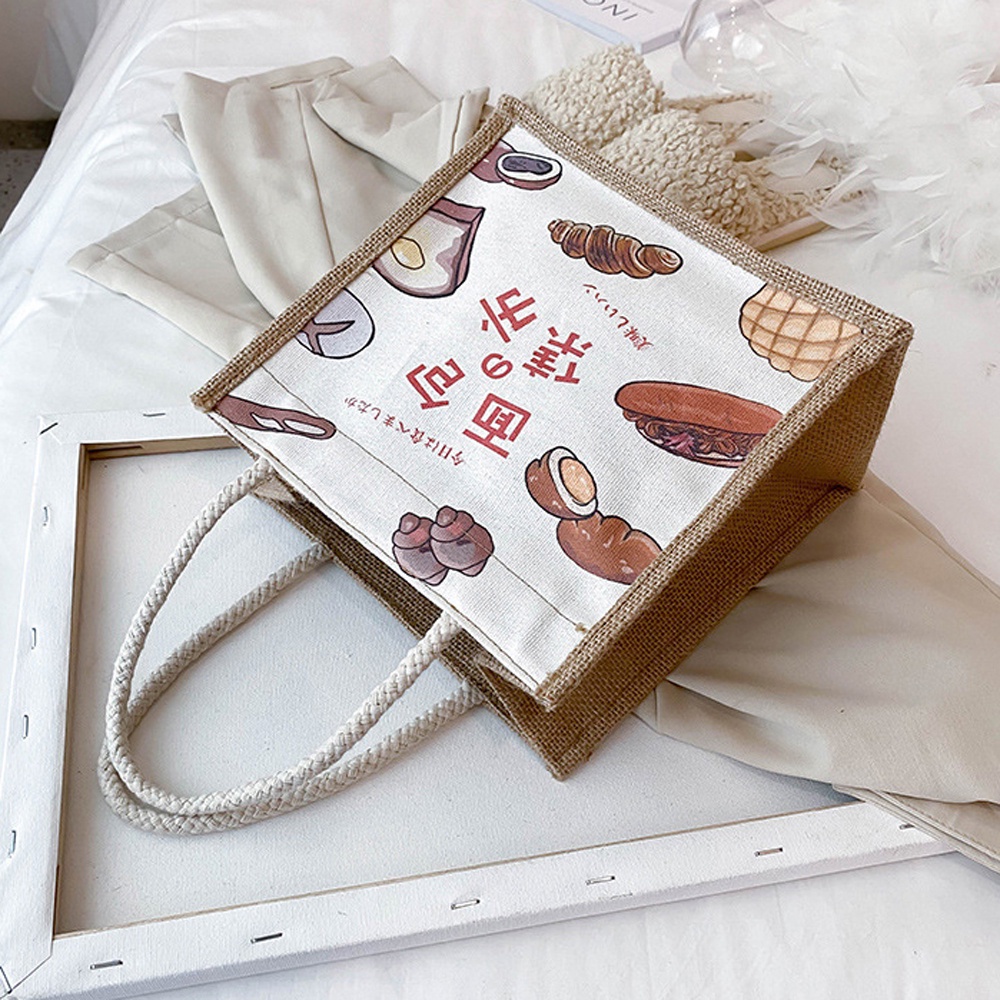 Aaron1 Túi Tote Đeo Chéo Vải Canvas Họa Tiết Hoạt Hình Phong Cách Nhật Hàn Dễ Thương Cho Nữ