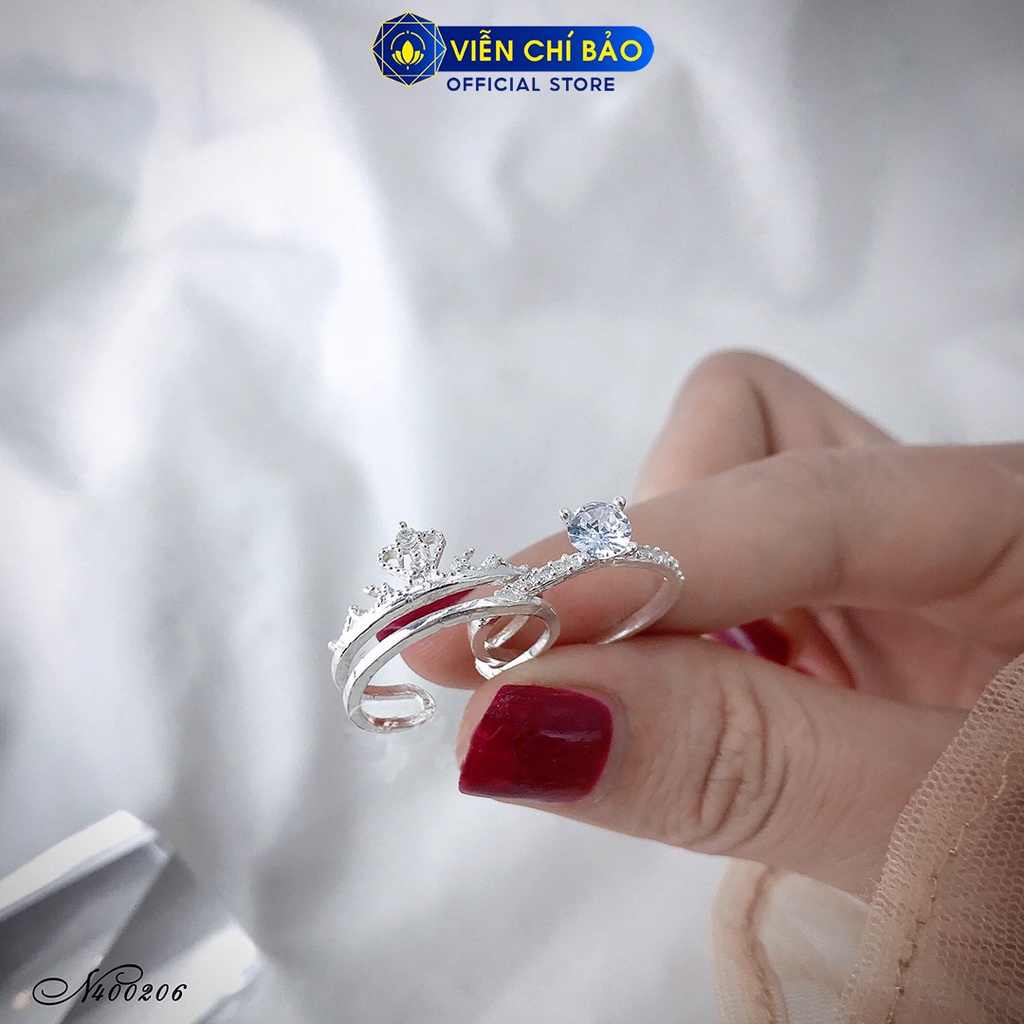 Nhẫn bạc nữ hình Vương miện chất liệu bạc 925 thời trang phụ kiện trang sức nữ thương hiệu Viễn Chí Bảo N400206