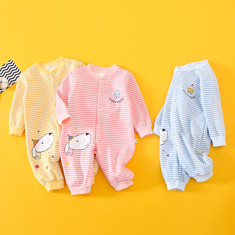 Bodysuit Body nỉ dài tay cho bé trai bé gái Hàng Quảng châu xuất Nhật SLN03