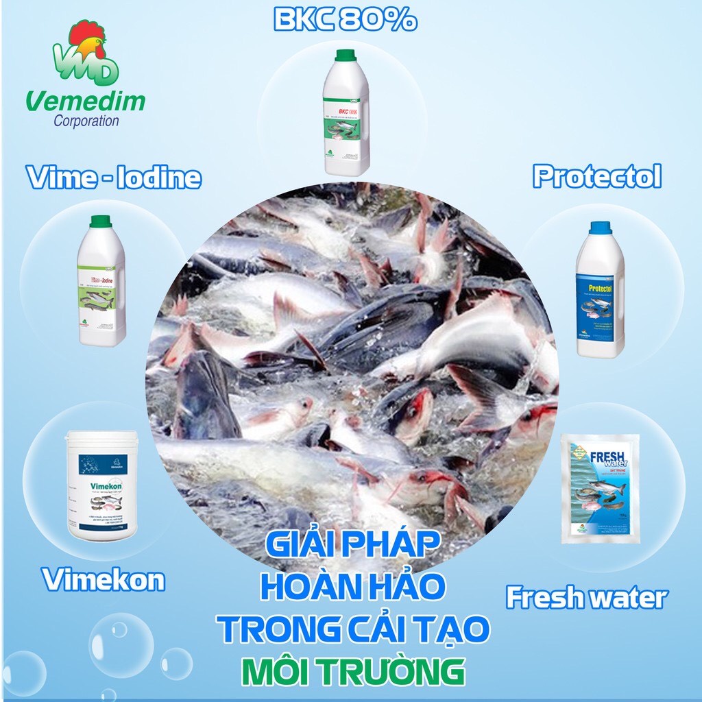 [MUA 1 ĐƯỢC 2] VEMEDIM Prozyme for fish new, bổ sung vitamin và enzyme tiêu hóa cho cá, lươn, ốc, hộp 1kg, Lonton store