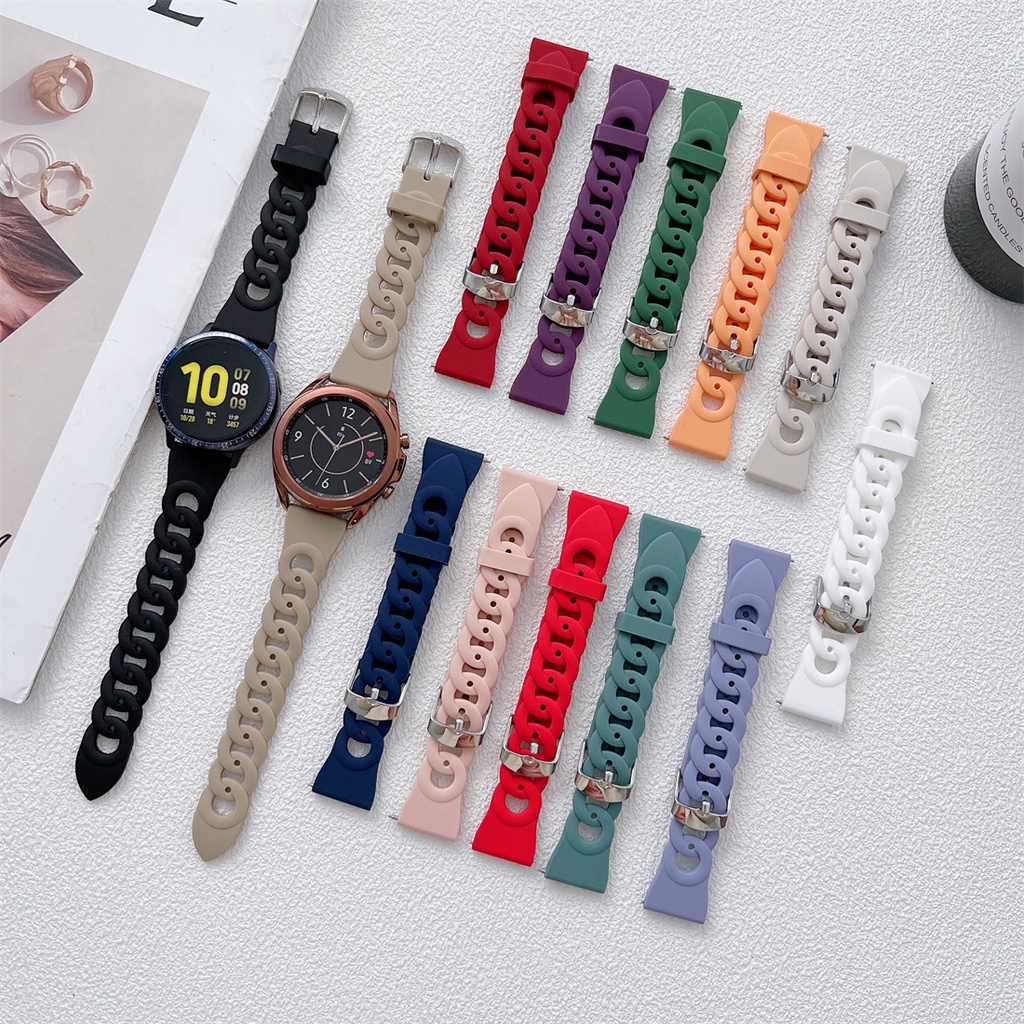 Dây Đeo Silicon 20mm 22mm Cho Đồng Hồ Thông Minh Samsung Galaxy Watch 4 / 3 Classic 46 / 42mm 40 / 44mm active 2 Gear s3 Huawei GT / 2 / GT2 / GT2 / 3 Pro