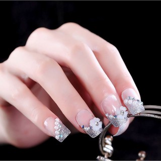 Bộ 24 Móng Tay Giả Đính Đá M27 (keo sẵn)