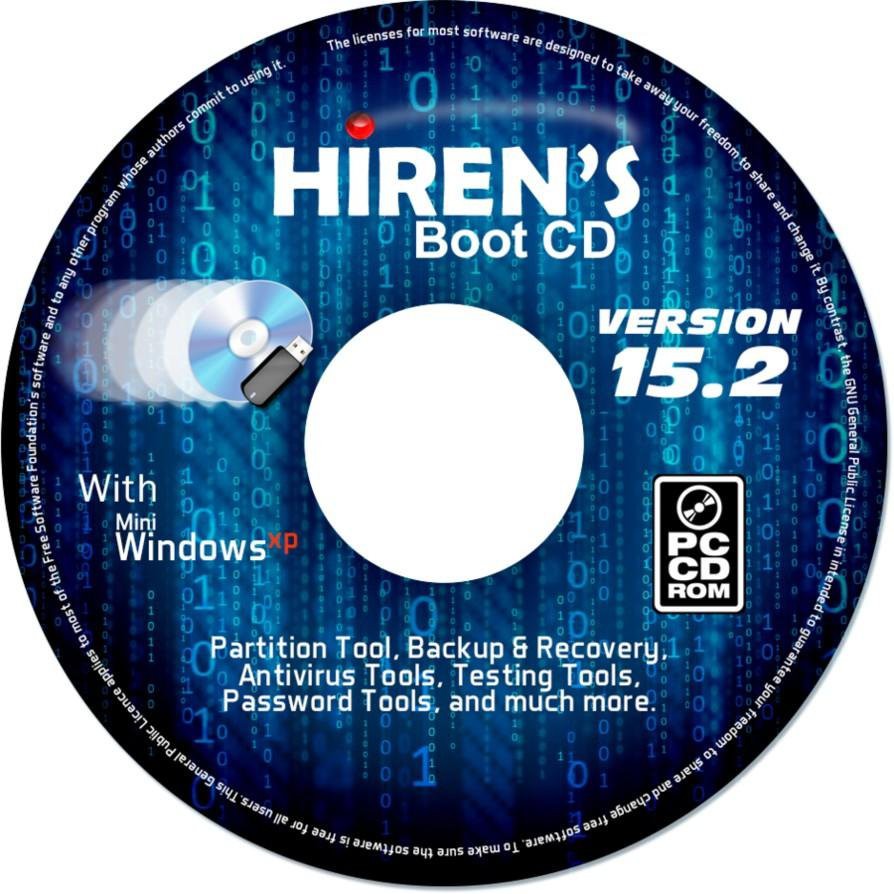 Đĩa CD Hiren's Boot 15.2 - cứu hộ máy tính