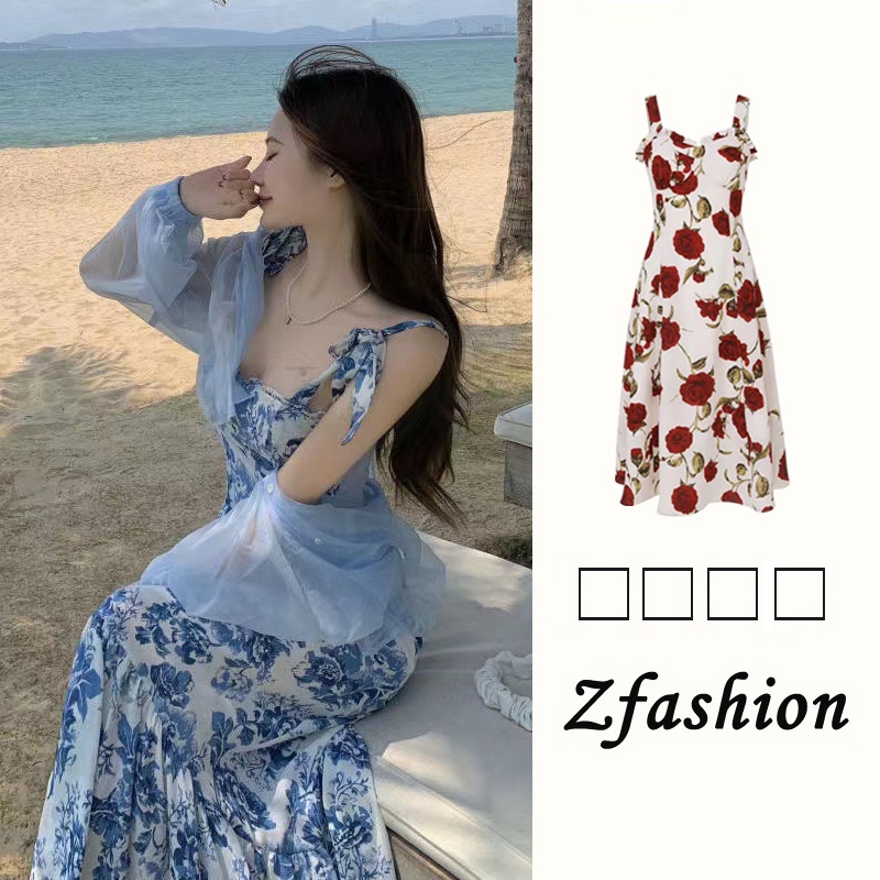 Đầm Hai Dây Dáng Ôm In Họa Tiết Hoa Phong Cách Pháp Thời Trang Mùa Hè Hàng Mới Dành Cho Bạn Nữ 2022
