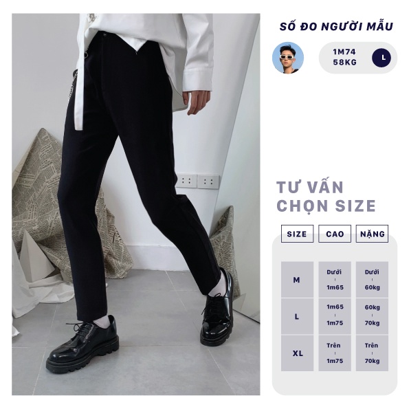 Quần tây nam Basic trousers City Cycle - Quần âu tặng kèm dây xích dáng Unisex ống suông Local Brand