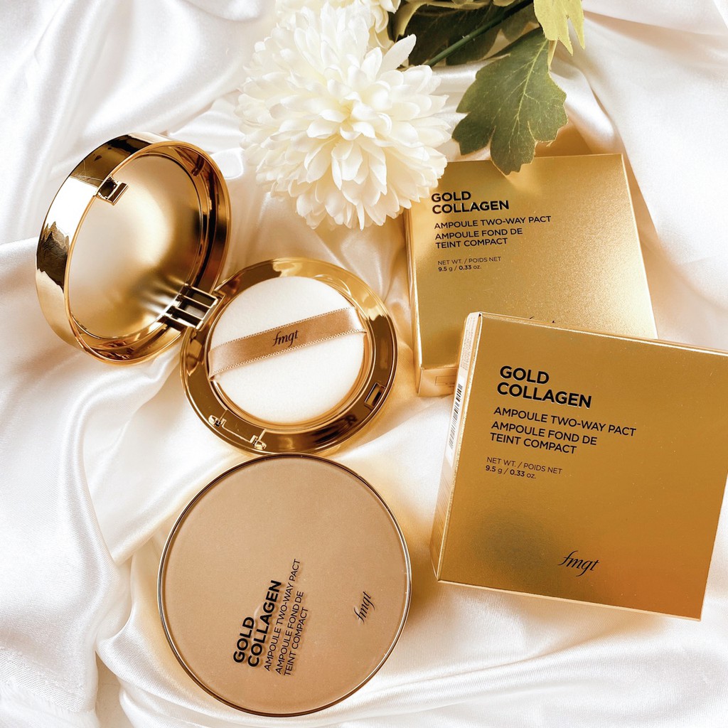 Phấn phủ TheFace.Shops Gold Collagen Ampoule TwoWay Pact - CSTOREVN | BigBuy360 - bigbuy360.vn
