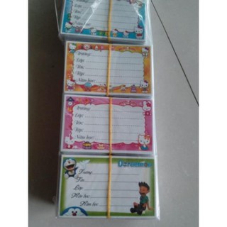 Set 10 Nhãn vở hình decal siêu cute có sẵn keo dán