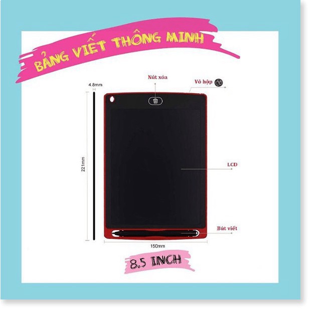 Bảng Viết Vẽ Điện Tử Tự Xóa Thông Minh Màn LCD 8.5 inch Cho Bé XÓA MỌI CHI TIẾT CHỈ SAU 1 NÚT BẤM