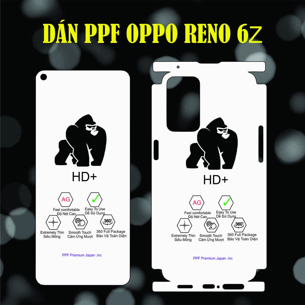 Dán PPF Oppo reno 6Z Full màn chống  vân tay .