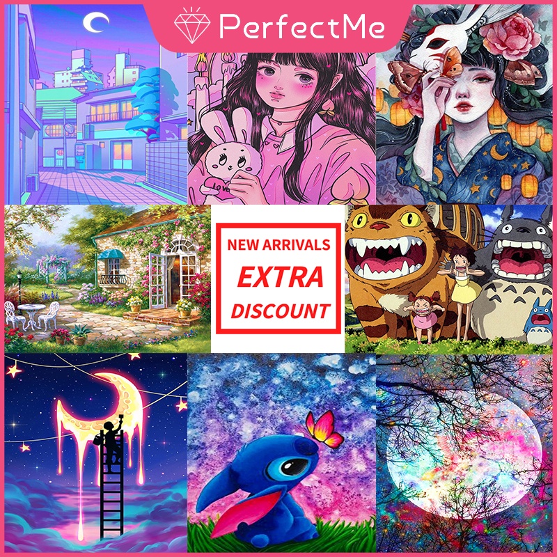 Bộ tranh đính đá 5D tự làm trang trí nhà cửa PM 30x40cm