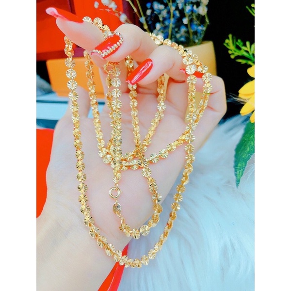 Dây chuyền nữ dạng khoen tròn mạ vàng 18