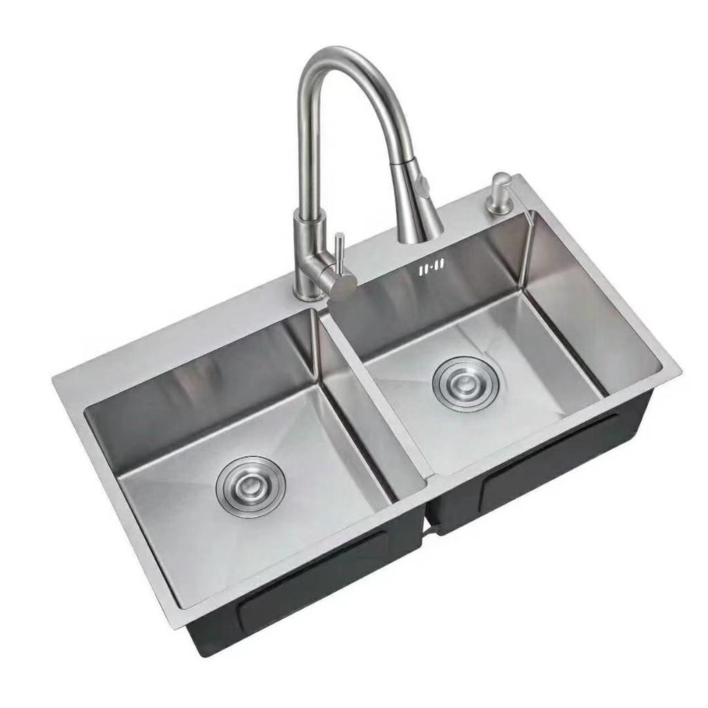 [CHẬU ĐÚC] Chậu rửa chén bát INOX SUS 304 cao cấp ZICO-8245C, tặng bộ xả chậu, kệ úp chén đa năng