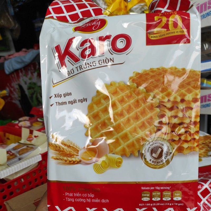 Bánh bơ trứng giòn Karo Richy gói 150g (15gx10 gói)