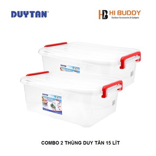Combo 2 Thùng Nhựa Duy Tân Trong Suốt 15 Lít (45.7 x 31.8 x 16.1 cm) No.H116