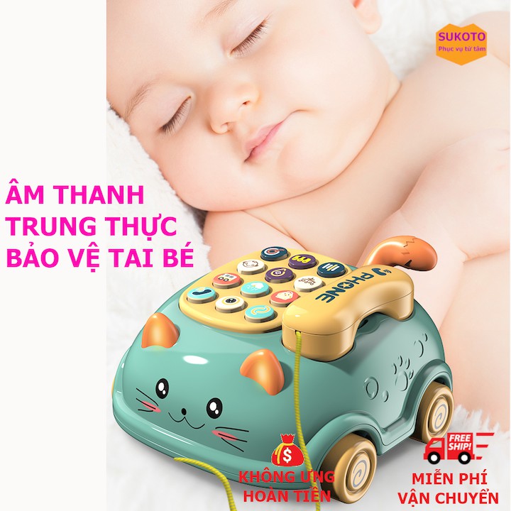 Điện thoại ô tô đồ chơi 2 trong 1 cho bé