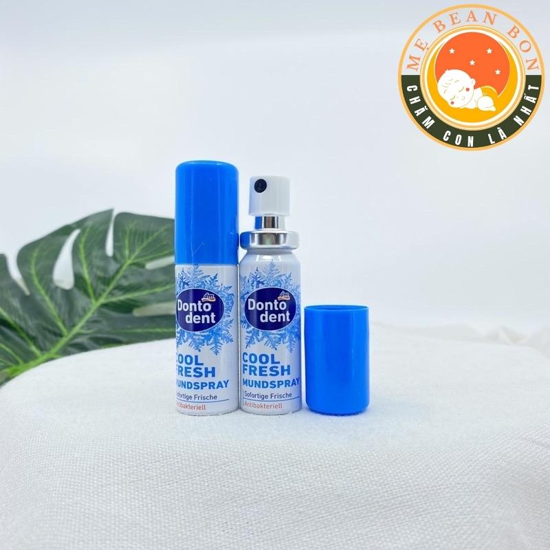 Xịt thơm miệng Dontodent cool fresh15ml giúp diệt khuẩn loại bỏ mùi hôi mang lại hơi thở thơm mát dễ chịu -mẹ bean bon