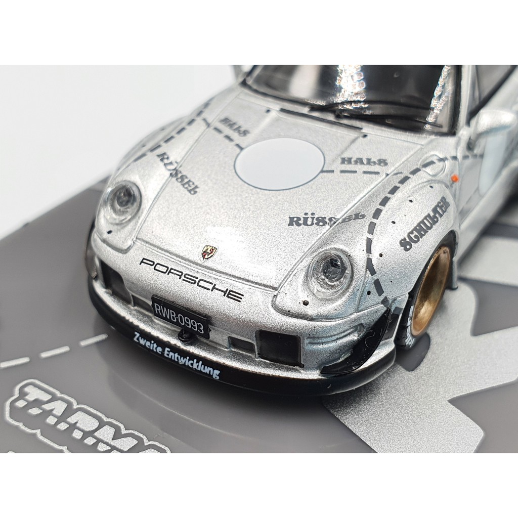 Xe Mô Hình Porsche RWB 993 Special Edition Tỉ lệ 1:64 Hãng sản xuất Tarmac Works ( Bạc )