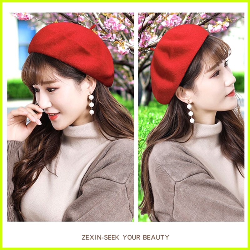 ❤️ SIÊU PHẨM - GIÁ SỈ ❤️ Mũ Nồi Beret Nón Bánh Tiêu chất liệu dạ (nỉ) thời trang thu đông đẹp cho nữ