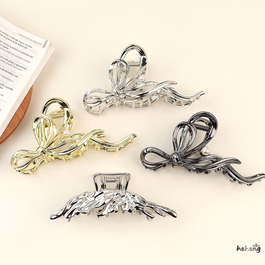 Kẹp Tóc Nơ Bằng Kim Loại Phong Cách Vintage Phù Hợp Cho Người Yêu