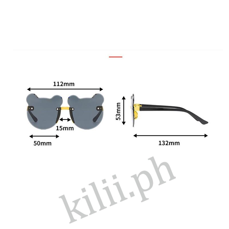 Kính Mát Bảo Vệ Chống Tia UV400 Hình Tai Gấu Dễ Thương Dành Cho Trẻ Em