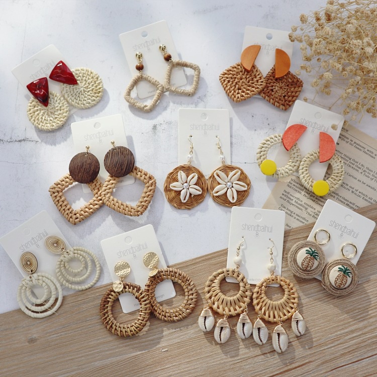 Bông tai handmade phong cách bohemian đơn giản thời trang cho nữ