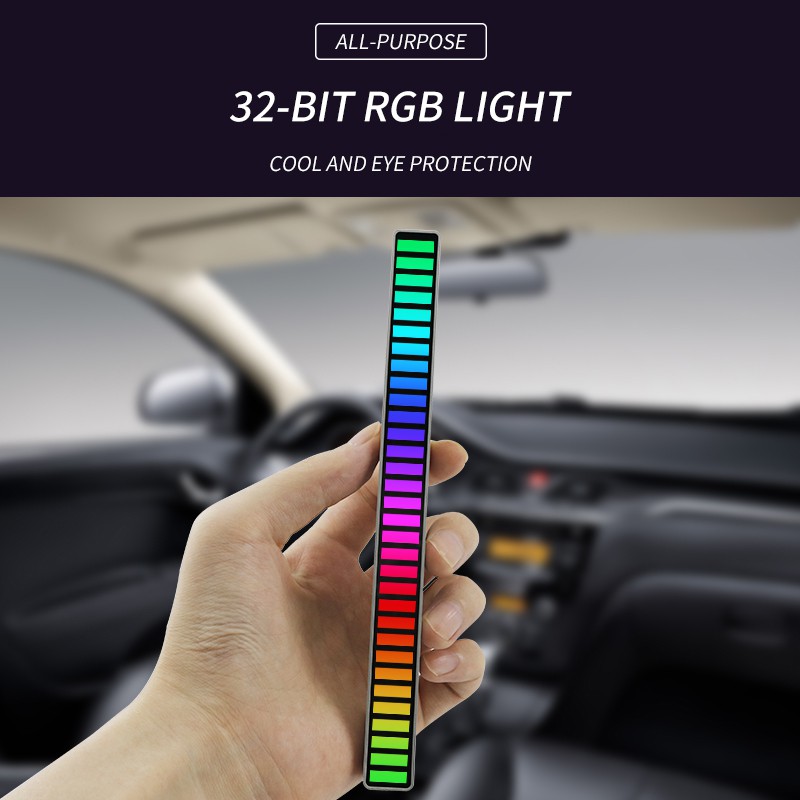 Đèn LED RGB bằng nhựa cổng usb điều khiển giọng nói điều chỉnh gắn xe hơi hỗ trợ kiểm soát APP