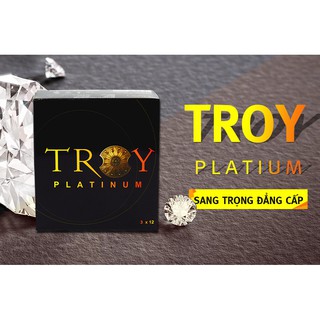 3 Hộp Bao cao su TROY Platinum ĐẲNG CẤP 6in1 Gân, gai, không mùi, chất kéo dài HỘP 3 CÁI