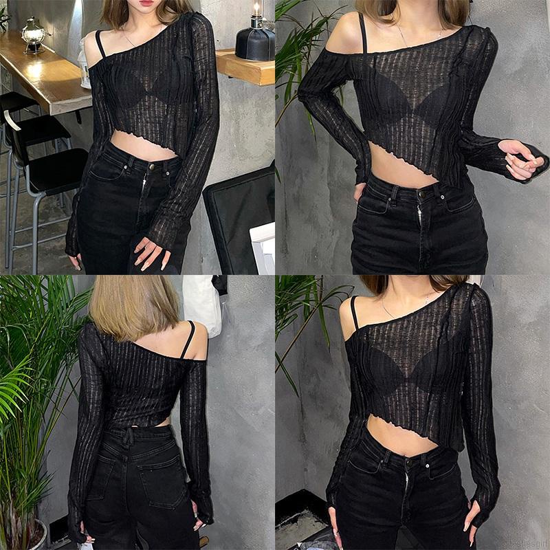 Áo croptop trễ vai thiết kế sành điệu cho nữ<br />