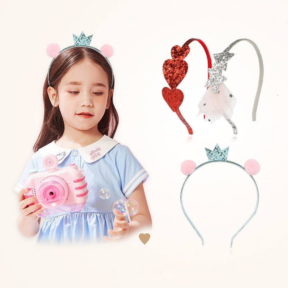 1 Cài Tóc Hình Vương Miện Màu Đỏ Lấp Lánh Dễ Thương Cho Bé Gái