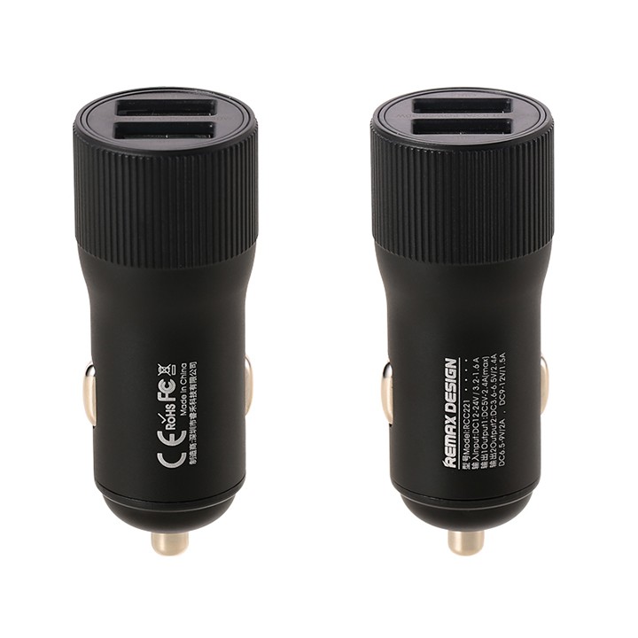 Adapter Sạc Ô Tô 2 Cổng Remax RCC221