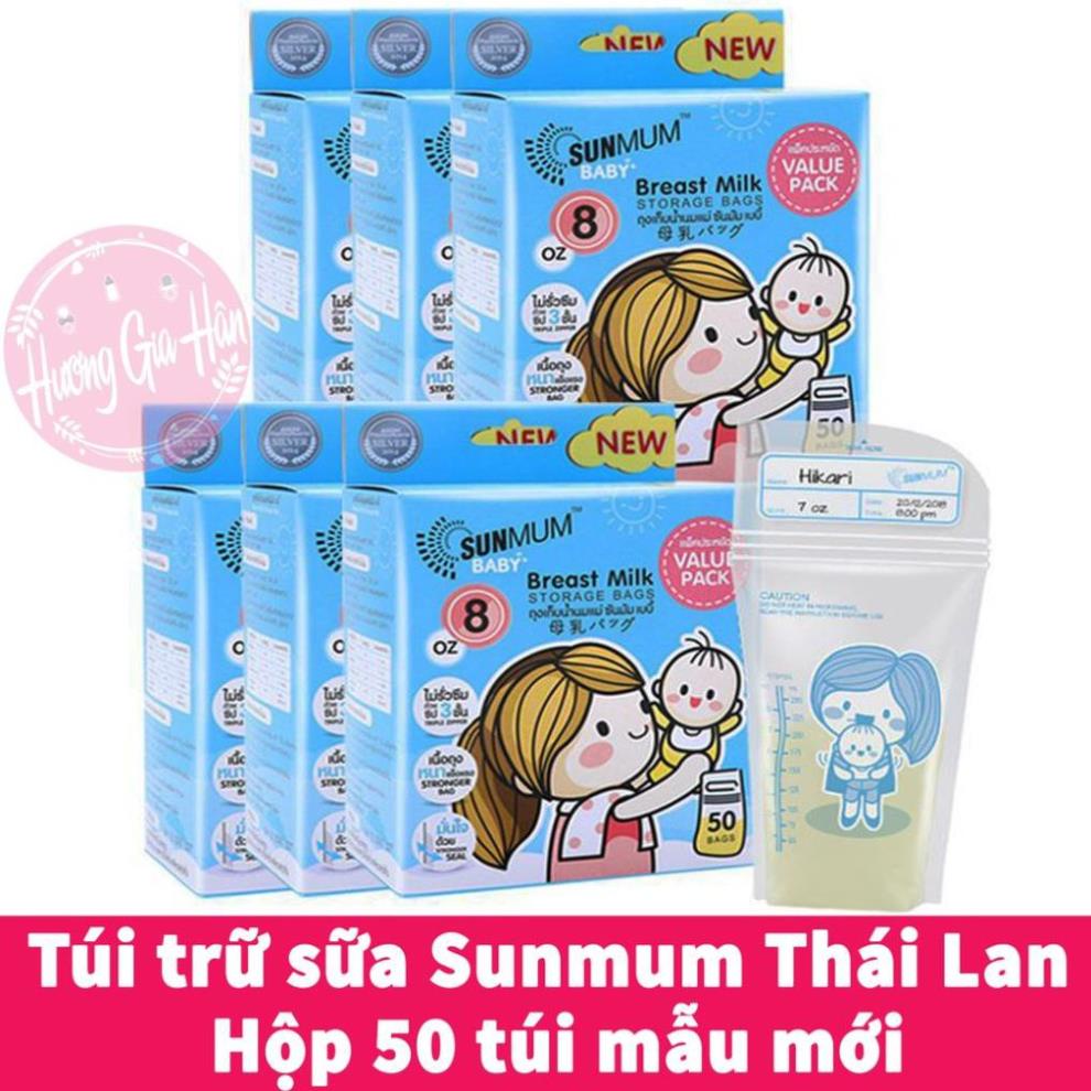 Túi trữ sữa Sunmum Thái Lan hộp 50 túi mẫu mới [Thanh Mai Shop]