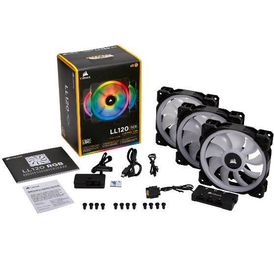 Fan case Corsair LL120/QL120 RGB 120mm RGB LED PWM Fan (Pack 3)