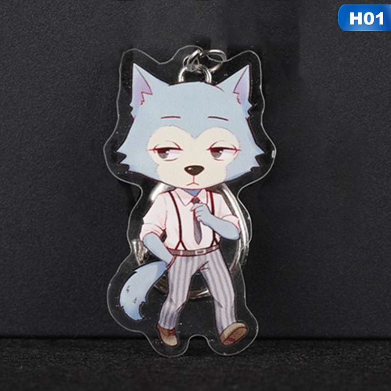 Móc chìa khóa nhựa acrylic họa tiết Anime Beastars Legosi Louis Gouhin