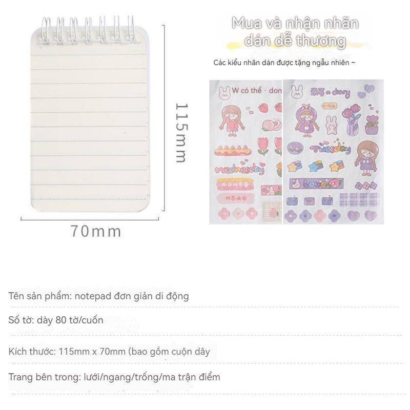 ⭐ iLado ⭐  sổ ghi chú mini A7 sổ tay tài khoản tay sáng tạo dễ thương vở kẻ ngang sổ ghi chép notebook sổ ghi chép sổ tay ghi chép vở lò xo kẻ ngang sổ lò xo kẻ ngang marker học văn phòng phẩm sổ ghi chú sticker tập vở