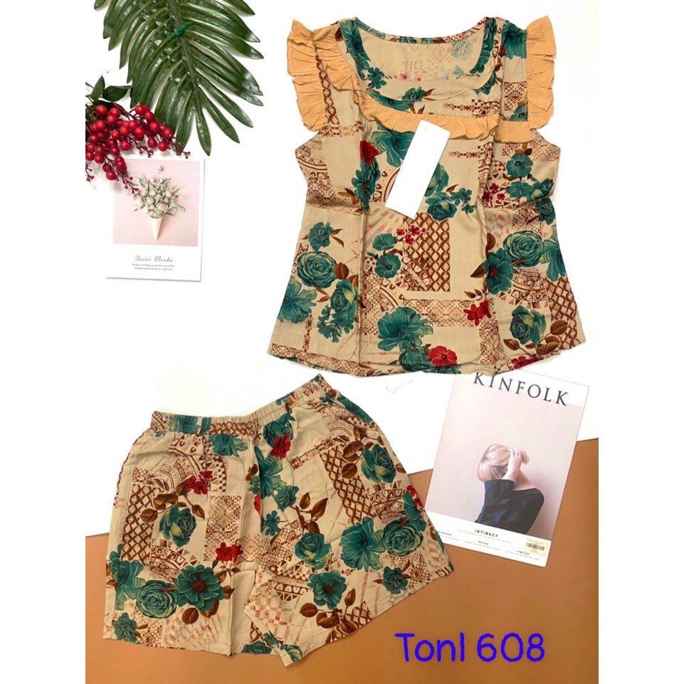 Bộ đùi vải tole ( lanh ) mặc nhà mịn mát
