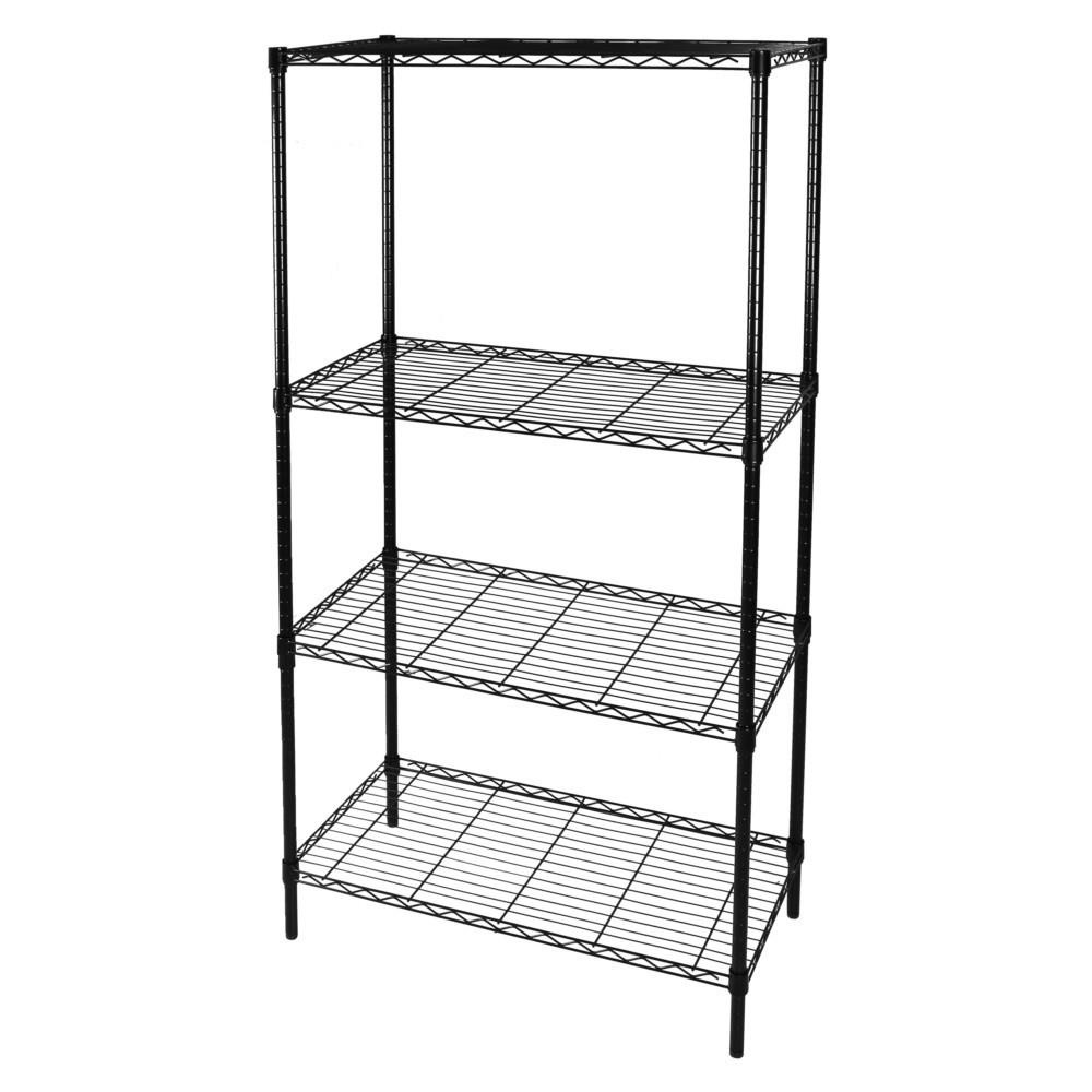 HomeBase FURDINI Bộ kệ 4 tầng bằng thép có thể điều chỉnh độ cao và dễ lắp ráp Thái Lan W90xH160xD45cm màu đen
