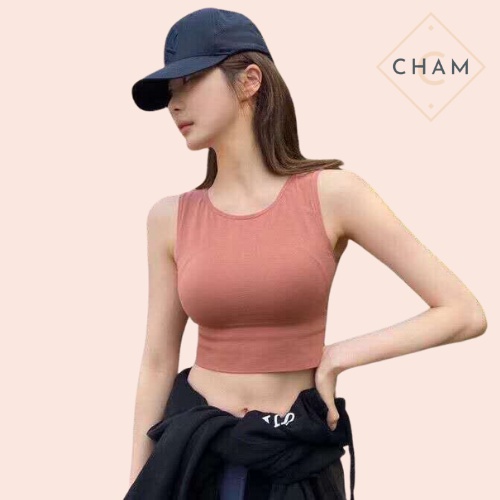 Áo 3 Lỗ nữ chất dày đẹp áo croptop có mút ngực sẵn không cần mặc áo lót