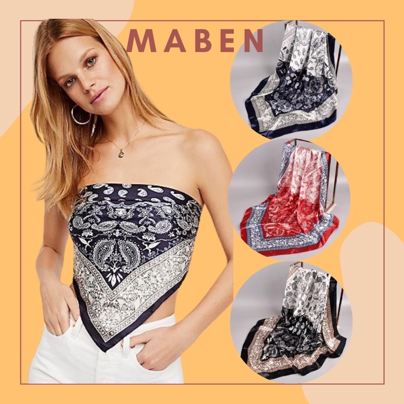 Khăn bandana size 90x90cm bandana đa năng - Maben