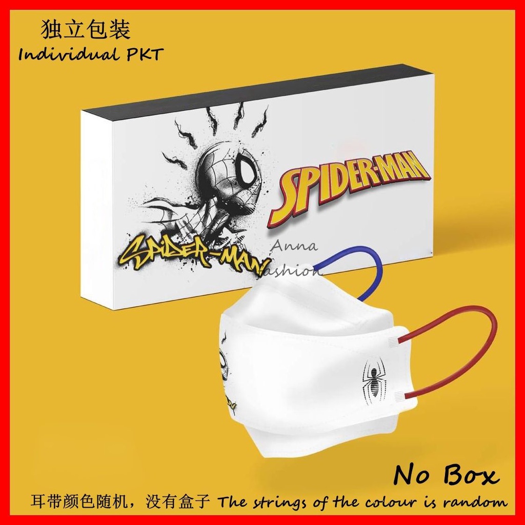 Set 5 / 10 / 30 Khẩu Trang Người Nhện / Marvel KF9.4 Dùng Một Lần Dành Cho Người Lớn / Trẻ Em
