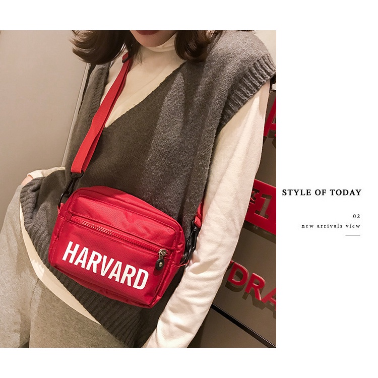 Túi đeo vai đi học vải canvas phong cách Harajuku