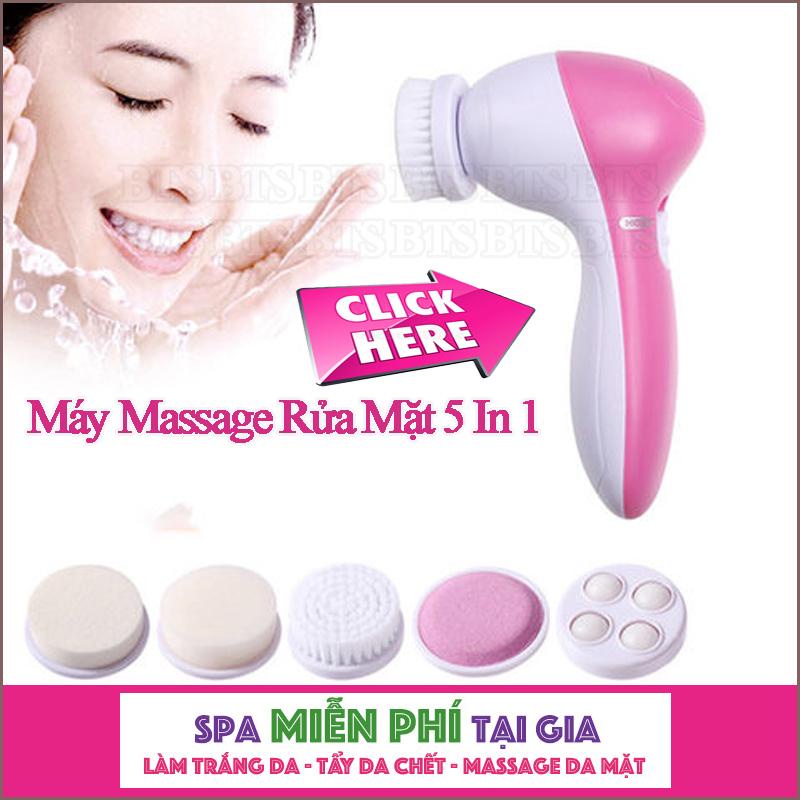 [HCM]Máy rửa mặt dùng cho spa Máy rửa mặt massage 5 trong 1 beauty care massager may massage mat. HOT SALE 50%