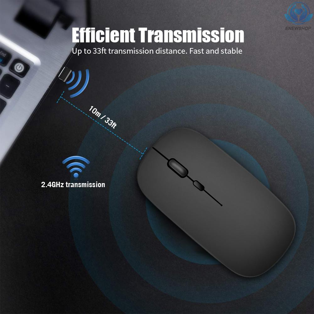 【enew】HXSJ Wireless 2.4G Mouse Ultra-thin Silent Mouse Portable and Sleek Mice Rechargeable Mouse 10m/33ft Wireless Transmission (Rose Gold)